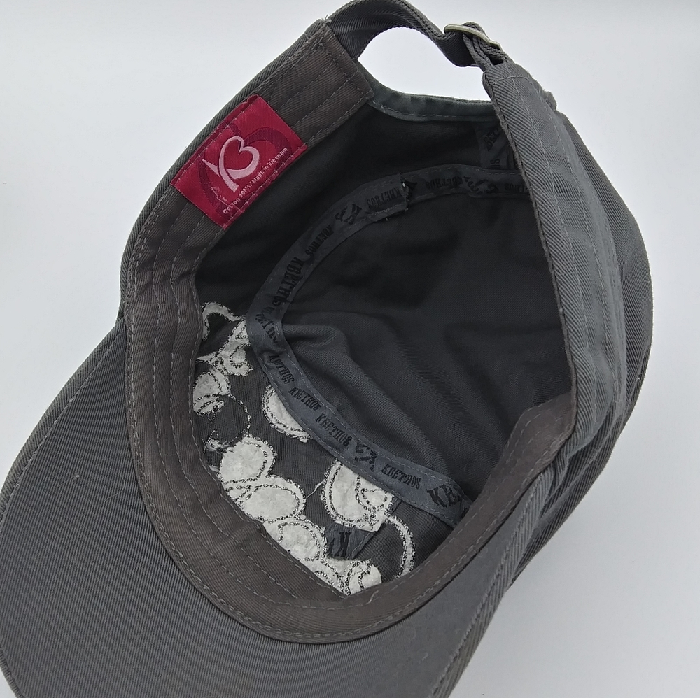 *SOLD* KBETHOS Gray & Multicolor Crystal Embellished Fleur De Lis Military Hat - Picture 9 of 12